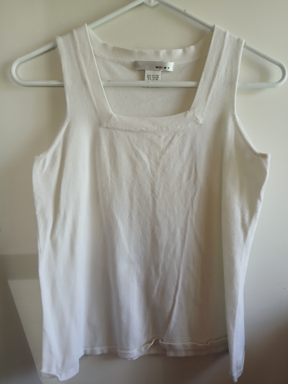 WD.NY White Square-Neck Tank Top
